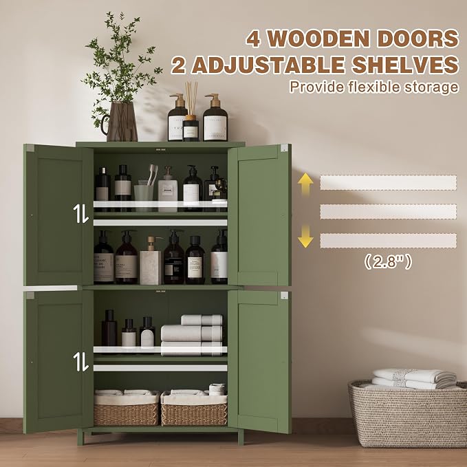 Nuturelly Bathroom Floor Storage Cabinet, Bathroom Organizers and Storage - Image 5
