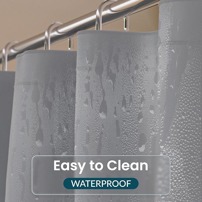 Titanker Plastic Shower Curtain Liner, 72x72 Grey Shower Liner Lightweight PEVA - Image 4