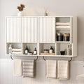 Fluted Wall Cabinet Set of 2, Wooden Bathroom Medicine Cabinet Storage by EYYTHUNG