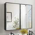40x30 Pre-Assembled Black Medicine Cabinet by QUEENFUN