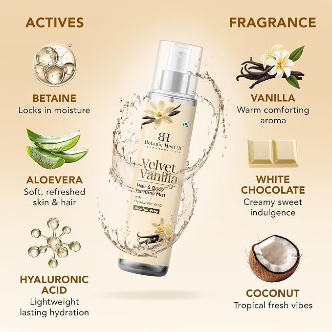 Botanic Hearth Velvet Vanilla Hair & Body Perfume Mist - Image 4