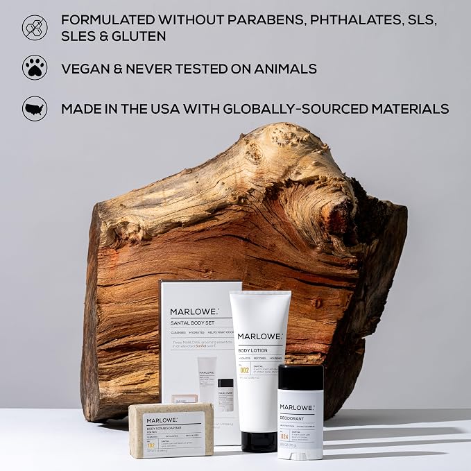 MARLOWE. Men's Grooming Santal Body Set, Features No. 102 Scrub Soap Bar - Image 5