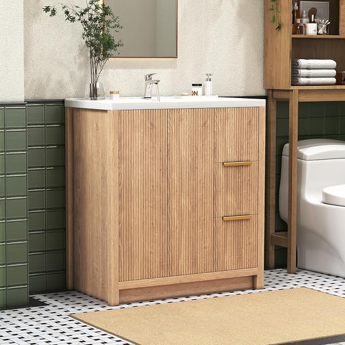 32 Inch Bathroom Vanity with Sink, Bathroom Vanity Cabinet with Single Sink - Image 8