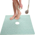 Enkosi Loofah Shower Mat with Drain Hole – Cushioned Anti-Slip Square Bath Mat by ENKOSI
