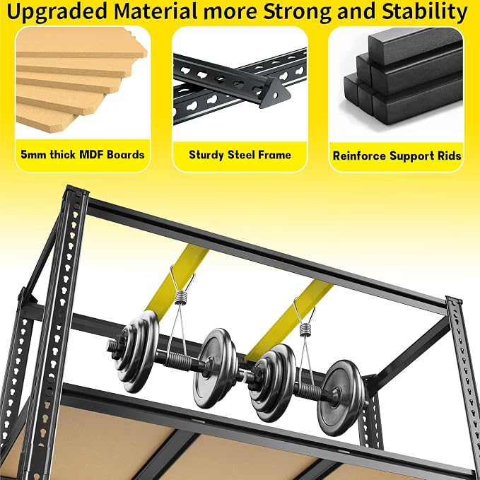 48" W Garage Shelving Heavy Duty 3200LBS Garage Storage Shelving, 5 Tier - Image 8