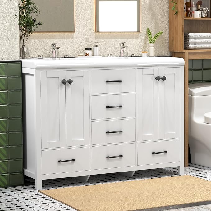 48 Inch Bathroom Vanity with Sink, Bathroom Vanity Cabinet with Doulble Sink - Image 8