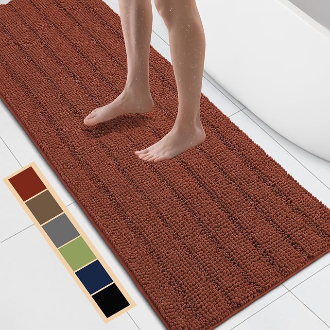 Bcoimo 70"×24" Chenille Bath Mat – Non-Slip by Bcoimo