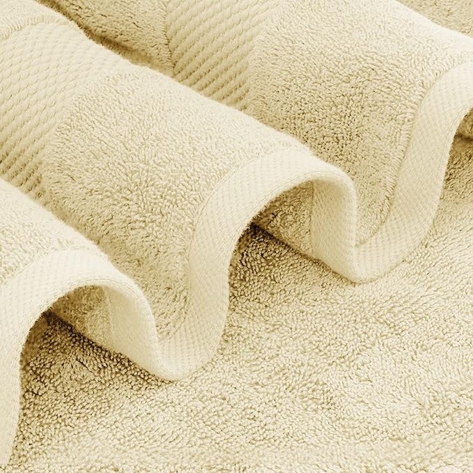 White Classic Luxury Bath Towels Set of 4 Large - Image 3