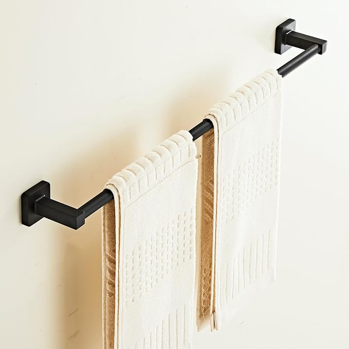 Matte Black Bathroom 24 InchTowel Bar, Bath Accessories Thicken Stainless Steel - Image 3