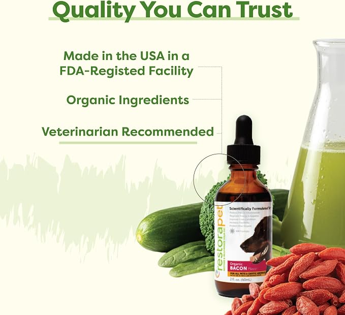 RestoraPet 1-Pack Dog & Cat Bacon Liquid Multivitamin | Dog Arthritis Pain - Image 3