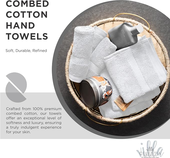 100% Combed Cotton Bathroom Towel Set of 6- 2 Bath Towels, 2 Hand Towels - Image 2