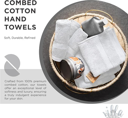 100% Combed Cotton Bathroom Towel Set of 6- 2 Bath Towels, 2 Hand Towels - Image 2