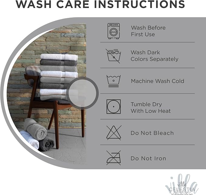 100% Combed Cotton Bathroom Towel Set of 6- 2 Bath Towels, 2 Hand Towels - Image 6