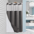 Charcoal Grey Stall No Hook Shower Curtain by EUTXL