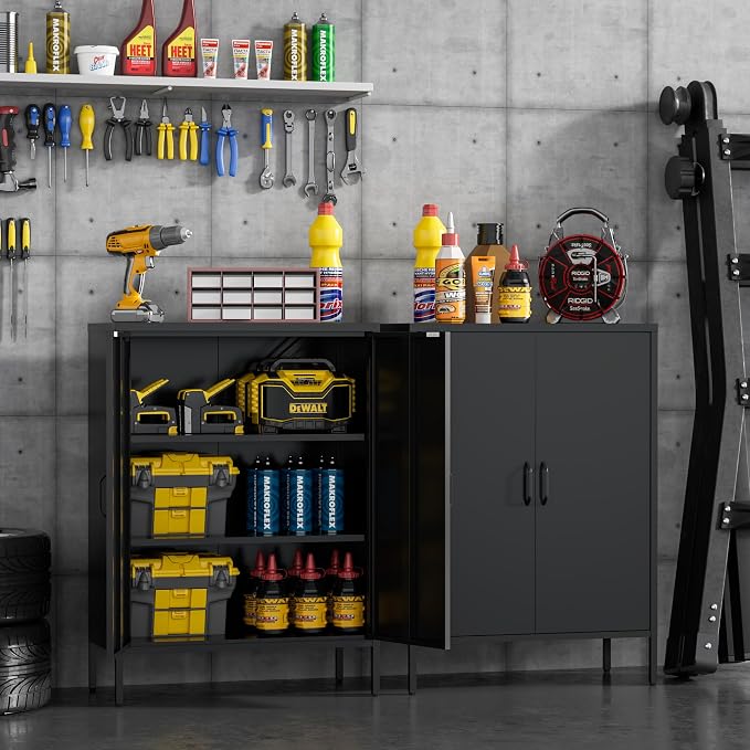 Metal Locker Storage Cabinet, Accent Sideboard Cabinet - Image 5