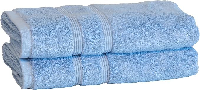 Mosobam Luxury Turkish Set of 2 Hand Towels 16X30 Allure Blue 700 GSM Bamboo by Mosobam