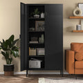 COFaR 5 Tier Black Metal Storage Cabinet, Free Standing by COFAR