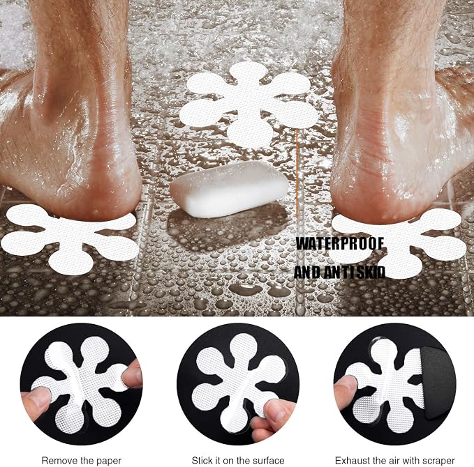 Bathtub Stickers Non-Slip, Safety Shower Treads Adhesive Appliques - Image 4