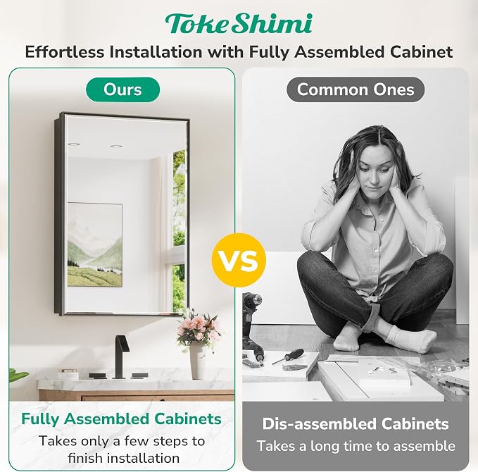 TokeShimi 20 x 26 Recessed Medicine Cabinet - Image 6