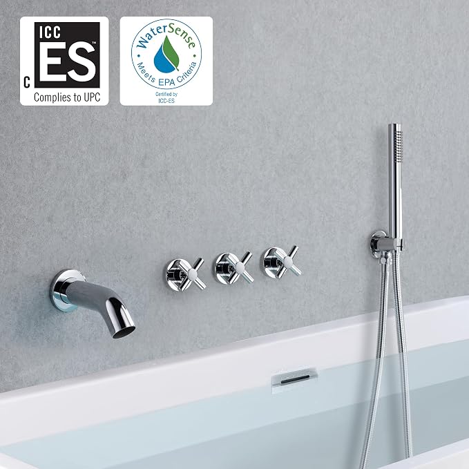 sumerain Wall Mount Tub Filler Waterfall Tub Faucet - Image 2
