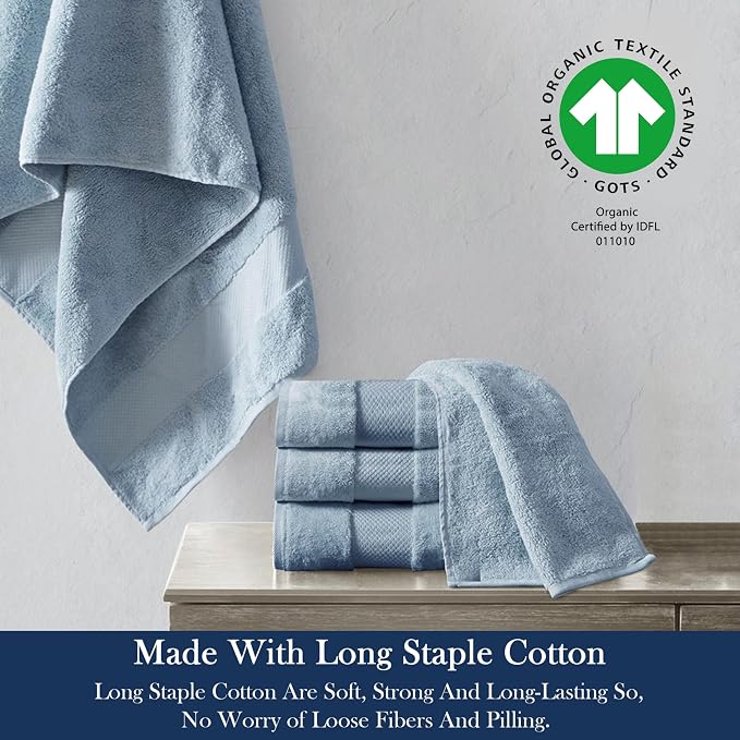Delara Organic Cotton Luxuriously Plush Bath Towel 10 Piece Set|GOTS & Oeko-TEX - Image 3