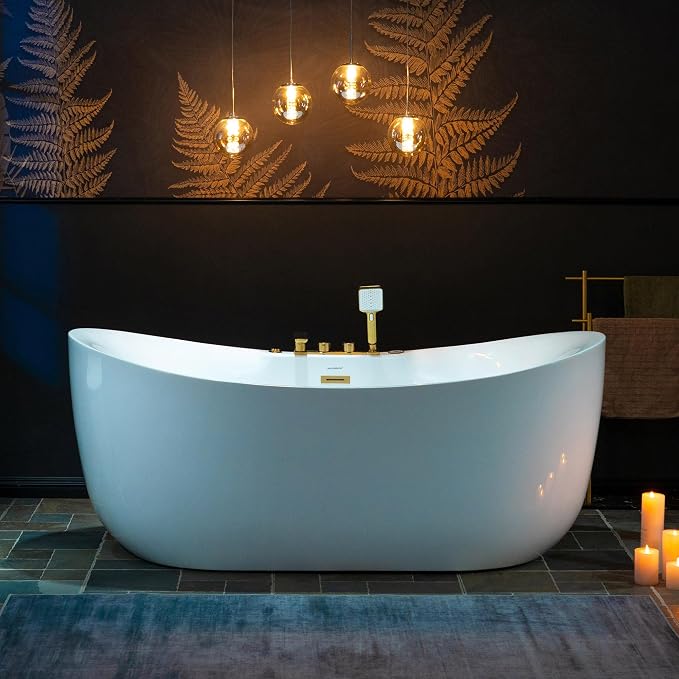 WOODBRIDGE 72" x 35-3/8" Whirlpool and Air Bath Heated Soaking Combination Tub - Image 2