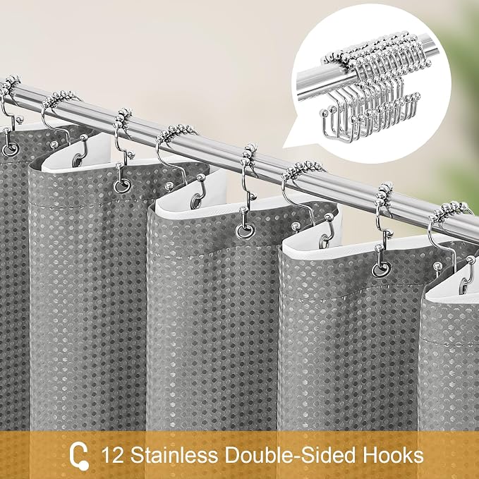 3 in 1 Shower Curtain Set, 72 W x 72 H - Image 3