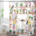 Bohemian Shower Curtain, Boho Floral Print Water Repellent Polyester Fabric by WCWahChunshowercurtains