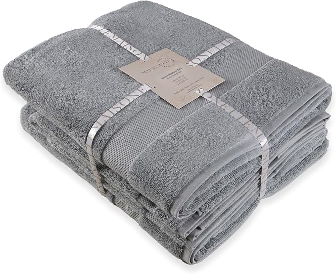 Maisonette Elegance 100% Organic Cotton Turkish Bathroom Towels Set, Soft & - Image 2