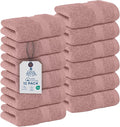 DAN RIVER 12-Pack Premium 100% Cotton Dusty Rose Face Towels – Reusable Face by DanRiver