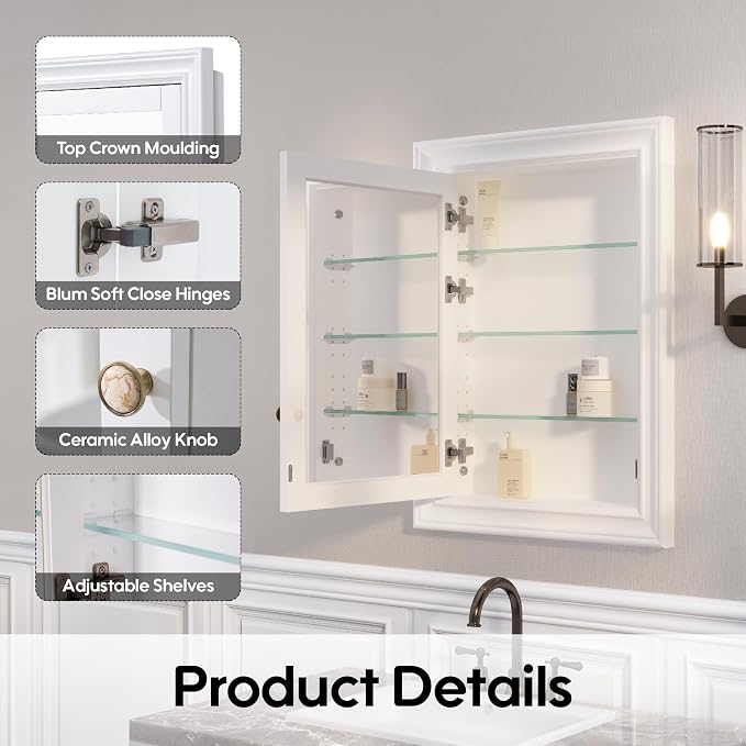WELLFOR 24"x 32" Bathroom Medicine Cabinet - Image 4