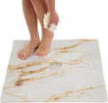 Enkosi Loofah Shower Mat with Drain Hole – Cushioned Anti-Slip Square Bath Mat by ENKOSI