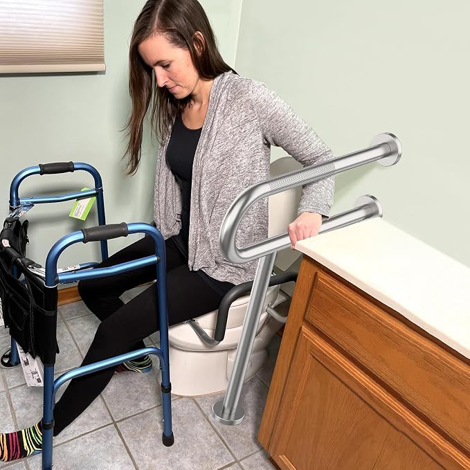 Toilet Support Rail 23.4X 28 Inch, Munzong Anti-Slip Satin Brushed Nickel - Image 7