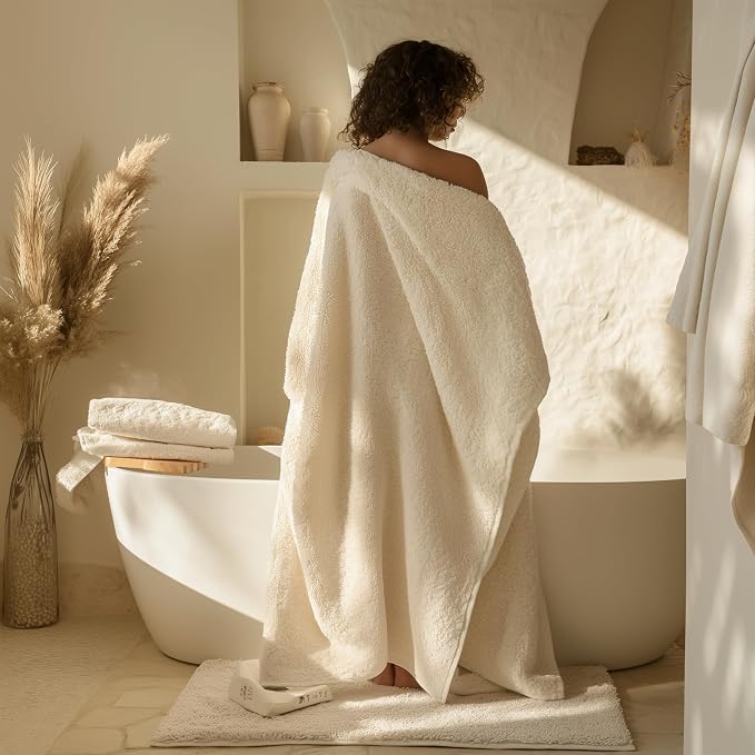 SALBAKOS 100% Turkish Cotton Jumbo Bath Sheet Towel Oversized 40x80 inch | - Image 2