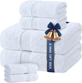White Bath Towel Set of 6 by WhiteClassic