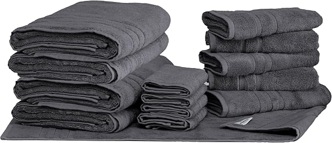 Mosobam Luxury Turkish 14pc Deluxe Bath Bundle Body Hand Face Towel and Mat by Mosobam