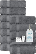 SALBAKOS 100% Turkish Cotton Washcloth Set of 12 13x13 inch | Heirloom Quality by SALBAKOS