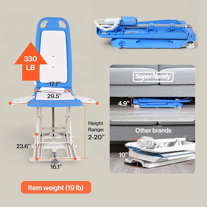 SuperHandy Portable Floor & Bath Lift – 26V 51.8Wh Battery, Lightweight 19 lbs - Image 2