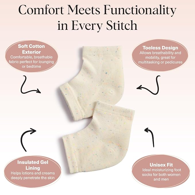 Kitsch Moisturizing Socks for Cracked Heel Treatment – Reusable Spa Socks for - Image 4