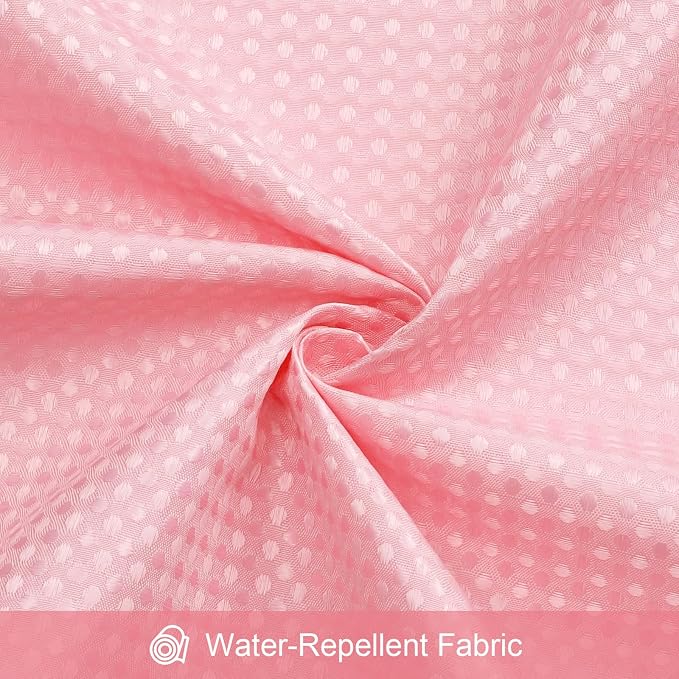 3 in 1 Stall Half Size Pink Shower Curtain Set-36 W x 72 H, Modern Waffle - Image 7