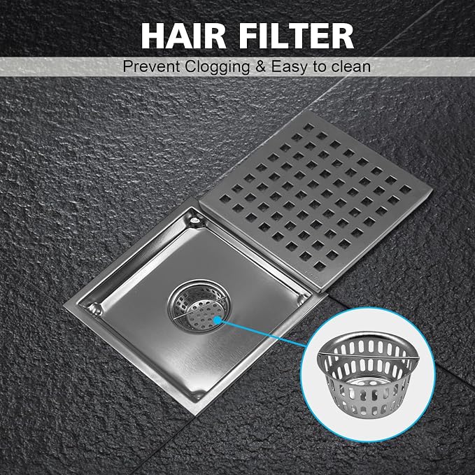 6 Inch Square Shower Drain - Image 6