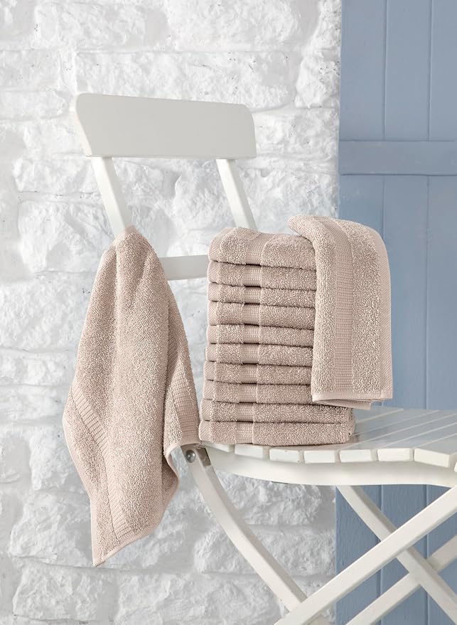 SALBAKOS 100% Turkish Cotton Washcloth Set of 12 13x13 inch | Heirloom Quality - Image 5