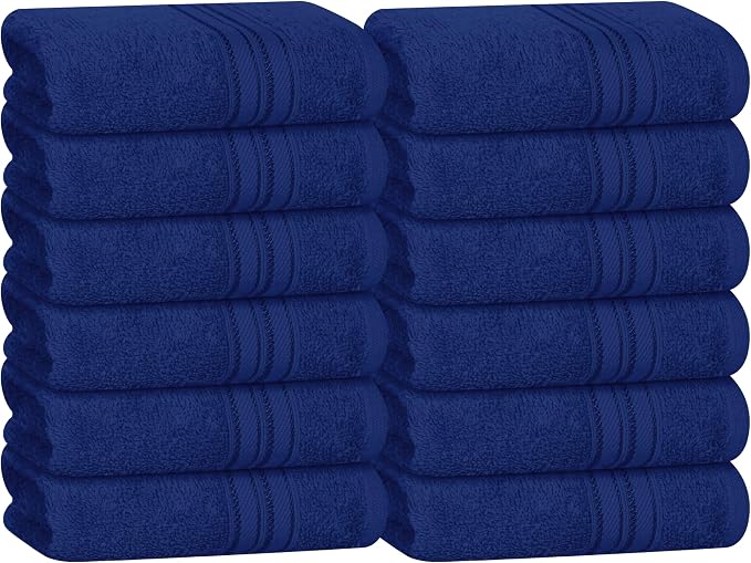BOUTIQUO Ultra Soft Cotton Washcloths, Contains 12 Piece Face Cloths 12x12 inch by BOUTIQUO
