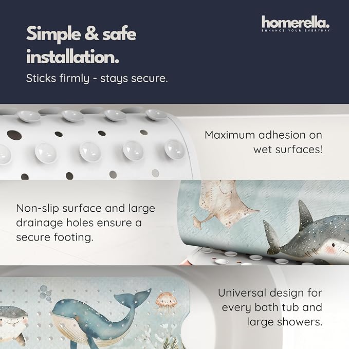 Homerella Baby Bath Tub Mat | Anti Mold Mildew Resistant Non Slip Kids and - Image 4