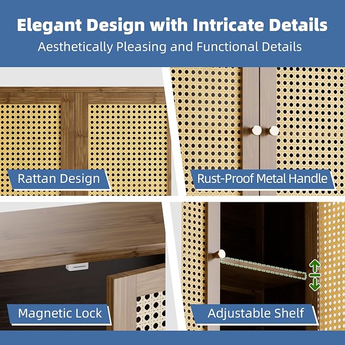 HITNET Bamboo Medicine Cabinet, Wall Mounted Bathroom Cabinet - Image 5