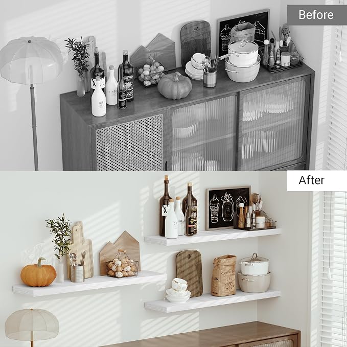 Vivelove Single Floating Shelves 48 Inches, 48 x 10 inch Deep x 1.8 in Thick - Image 4