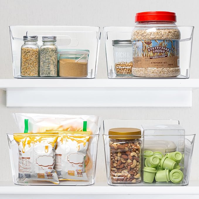 Tiawudi 2 Pack Plastic Storage Bins, Extra Large Pantry Organizer, 13.5" x 10" - Image 7