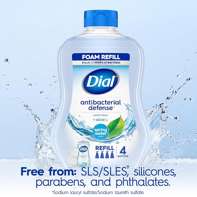 Dial Antibacterial Defense Foaming Hand Soap + Aloe, Spring Water Scent - Image 5