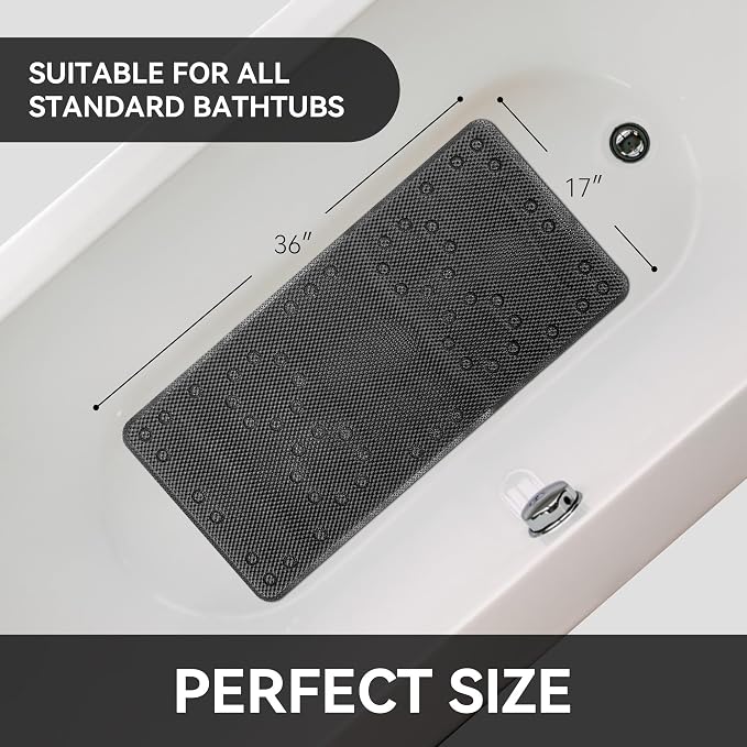 Double Layer Foam Non Slip Bathtub Mat 37x17in, More Comfortable and Thicker - Image 6