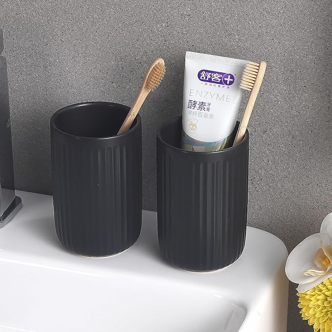 Matte Black Toothbrush Holders for Bathrooms - Image 2